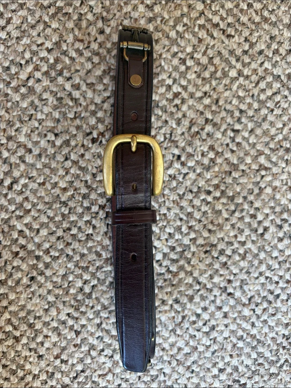 Tory Brown Leather Kids Belt with Solid Brass Buckles and Snaffle Bits